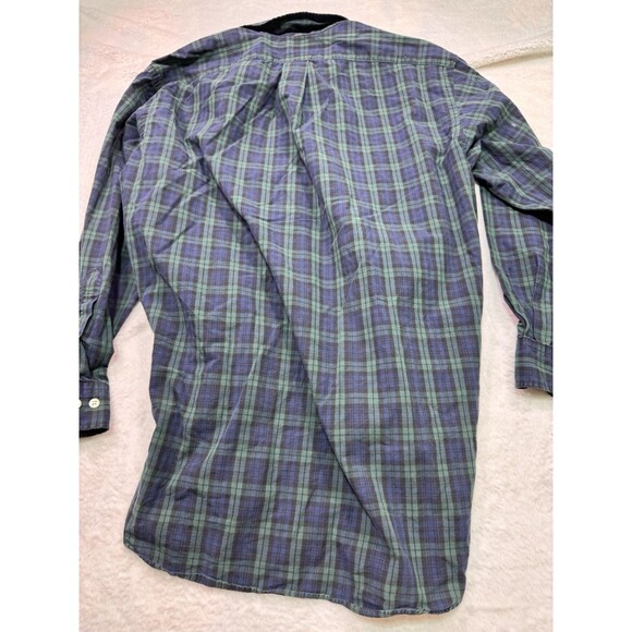 Polo Ralph Lauren Yarmouth 100% cotton Blue/Green Plaid 16 32/33 button up LS - Picture 10 of 12